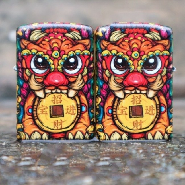 Bật Lửa Zippo Mỹ Nhật Sơn Tĩnh Điện 6 Mặt Phiên Bản Nhật - HÌNH TỲ HƯU NGẬM TIỀN
