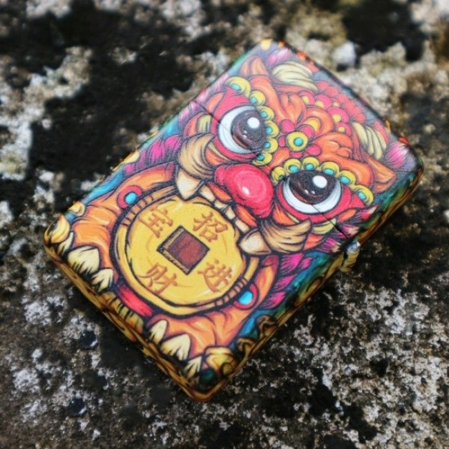Bật Lửa Zippo Mỹ Nhật Sơn Tĩnh Điện 6 Mặt Phiên Bản Nhật - HÌNH TỲ HƯU NGẬM TIỀN