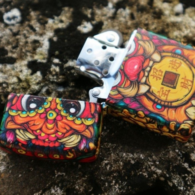 Bật Lửa Zippo Mỹ Nhật Sơn Tĩnh Điện 6 Mặt Phiên Bản Nhật - HÌNH TỲ HƯU NGẬM TIỀN