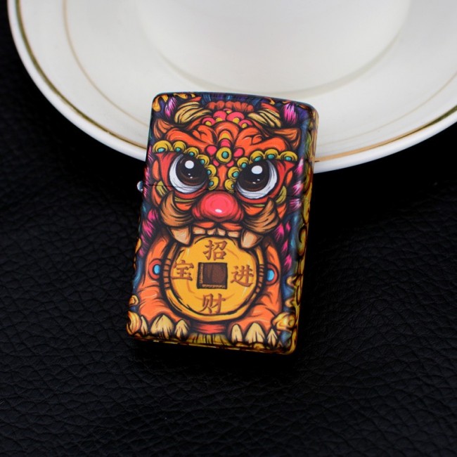 Bật Lửa Zippo Mỹ Nhật Sơn Tĩnh Điện 6 Mặt Phiên Bản Nhật - HÌNH TỲ HƯU NGẬM TIỀN