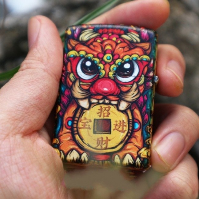 Bật Lửa Zippo Mỹ Nhật Sơn Tĩnh Điện 6 Mặt Phiên Bản Nhật - HÌNH TỲ HƯU NGẬM TIỀN