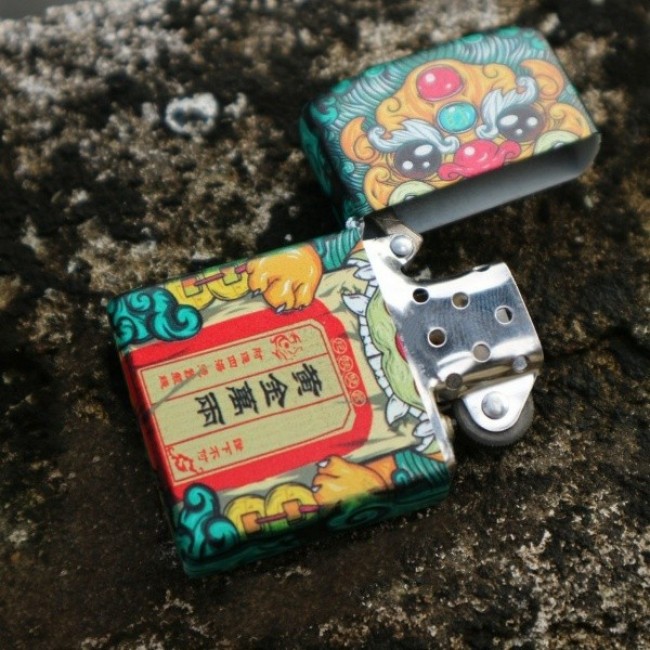 Bật Lửa Zippo Mỹ Nhật Sơn Tĩnh Điện 6 Mặt Phiên Bản Nhật - HÌNH KỲ LÂN CHIÊU TÀI LỘC